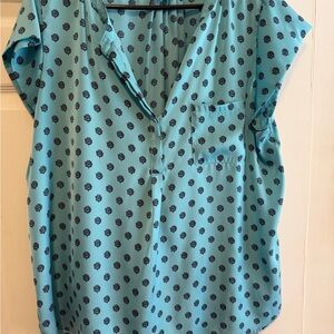 Liz Claiborne Teal Floral Blouse